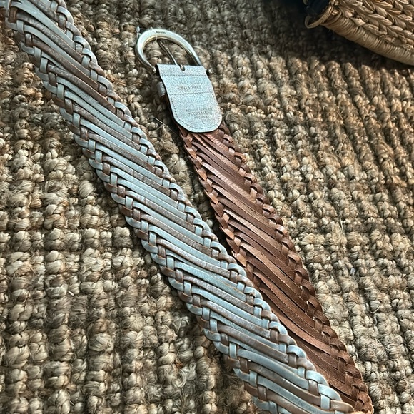 Linea Pelle Silver Chunky Genuine Leather‎ Braided Belt
Size Large
